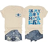 Sulayesh in My Boy Mom Era Shirt Mama Graphic Tees for Women Mother's Day Tshirt Gift Casual Funny Cute Letter Print Tops