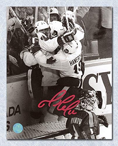 Autograph Authentic LEMM995020 Mario Lemieux Team Canada Autographed 1987 Cup Winning Goal 8 x 10 in. Photo