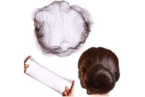 YANTAISIYU 50 Pcs Hair Net 20 Inch Invisible Elastic Mesh Wig nets for Hair Bun Food Service (Bulk Packing,Dark Brown)