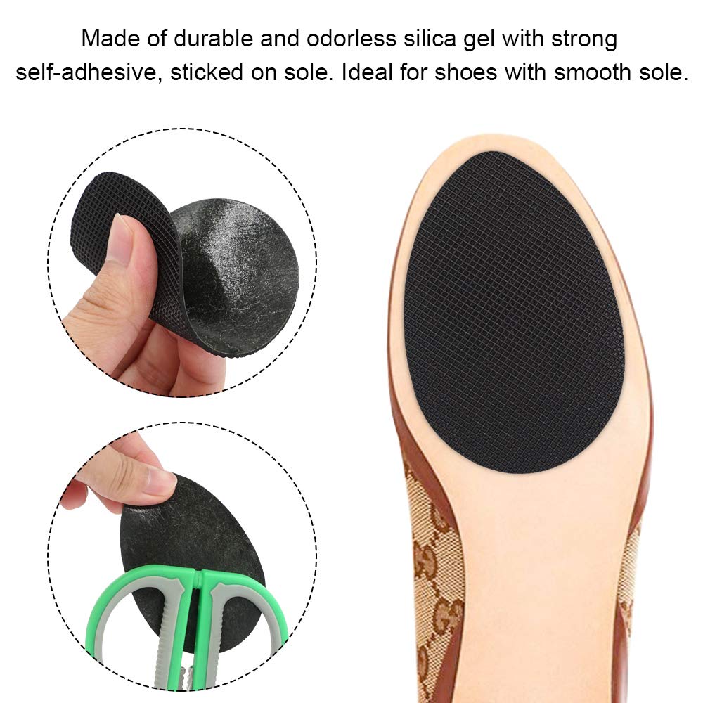 Dr. Shoesert Non-Slip Shoes Pads Adhesive Shoe Sole Protectors, High Heels Anti-Slip Shoe Grips (Black)