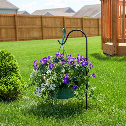 HomeX 48Inch Adjustable Height InGround Shepherds Hook. Steel Hook