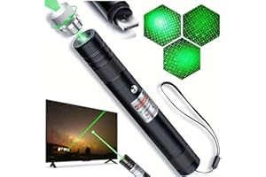 Damflew Green Laser Pointer High Power Pen - Long Range Rechargeable Laser Beam, USB Charging for Hiking, Presentations & Outdoor Use (Professional-Grade Green Light)