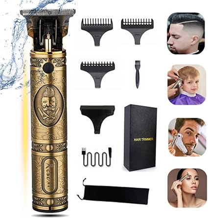 Amazon バリカン メンズ ヘアカッター 電動 ヘアトリマー 全身金属 カミソリ 散髪 セルフカット 防水 精密彫刻 子供 大人 家庭用 業務用 コードレス Usb充電式 Tブレード ブロンズ Shoptgo バリカン ヘアカッター 通販