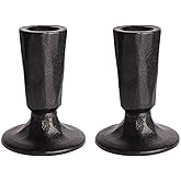 Mofunci Retro Iron Candlestick Holders Set of 2, Black Taper Candle Holders Heavy Weight, Perfect for Dining, Wedding, Party, Halloween Decor