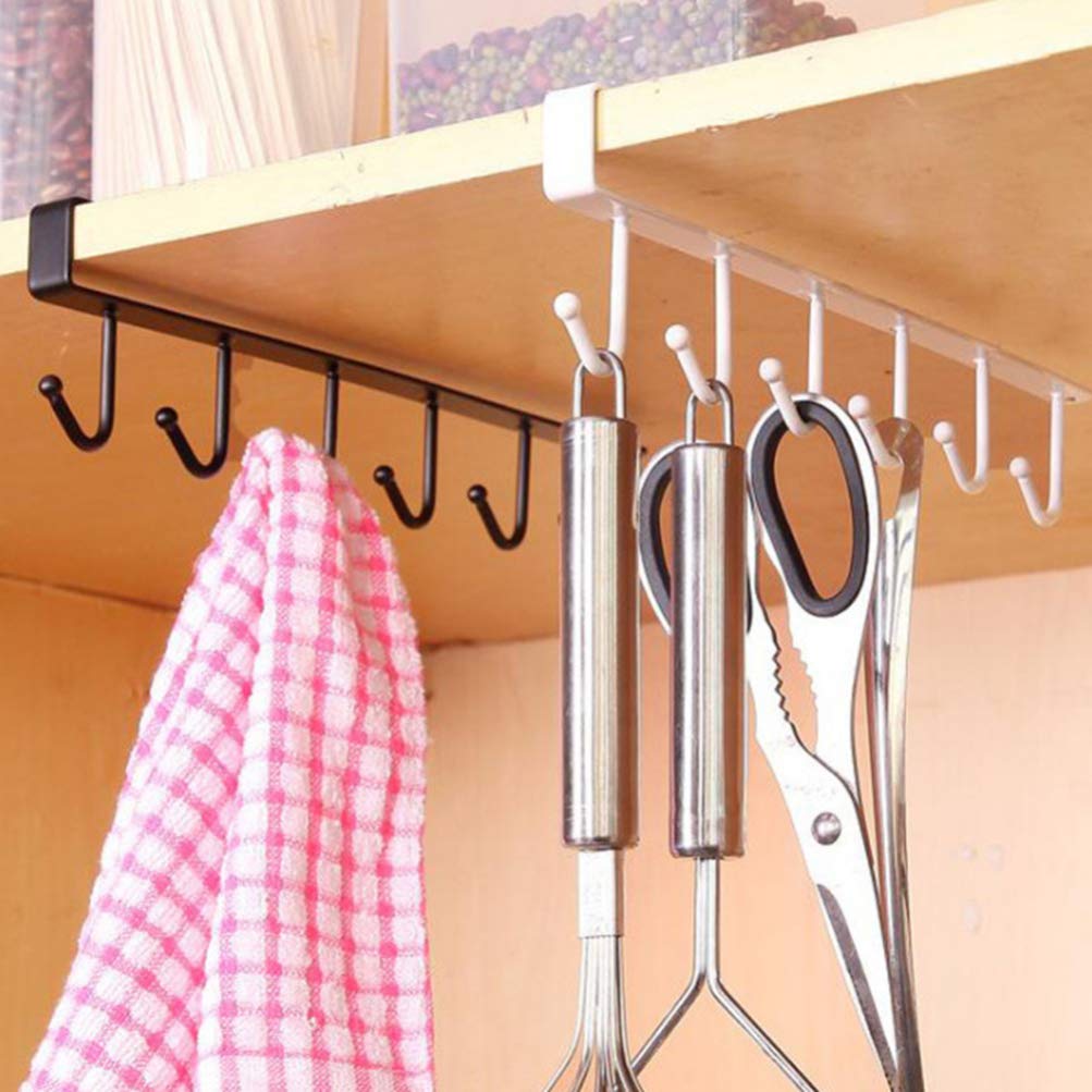 Negro Cabilock 2 Piezas Armario Gancho Colgante Hierro 6 Gancho Soporte