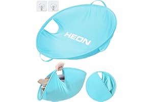 27" Pop Up Laundry Hamper, HEON Collapsible Laundry Basket for Dirty Clothes Dryer & Washer Removal, Foldable & Flexible Pop Up Clothes Hamper with Handles for Family Apartment Dorm(Cyan)