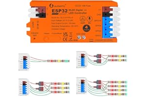 ESP32 WLED LED Strip Light Controller 4 Channel Output 15A Fuse Link Level Shifter UART DIY Dynamic Lighting Mode APP Voice C