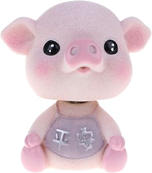 NYLSA Shaking Head Doll Nodding Lucky Pig Figure Toys Car Auto Home Decor A