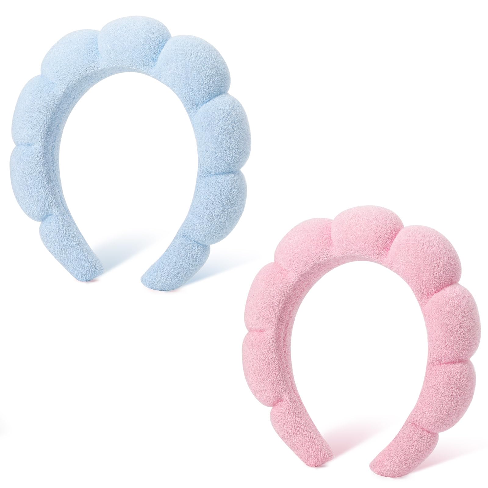 DRESHOW Spa Headband for Women Sponge Headband for Washing Face Clouds Soft Terry Cloth Makeup Skincare Headbands — image 1