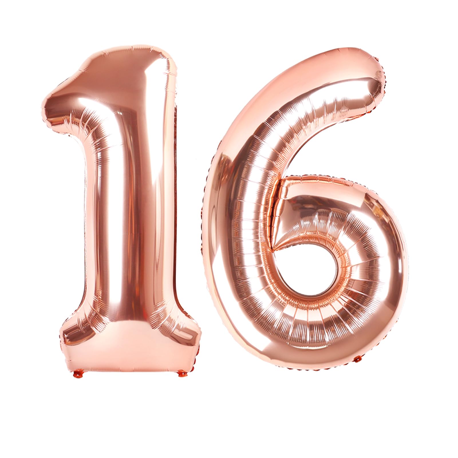 Photo 1 of Rose Gold Number Balloons 16, 40 In 16th Birthday Decorations for Boys Girls, Happy 61st Birthday Party Decorations Balloons for Engagement, Wedding, Celebration Party, Graduations