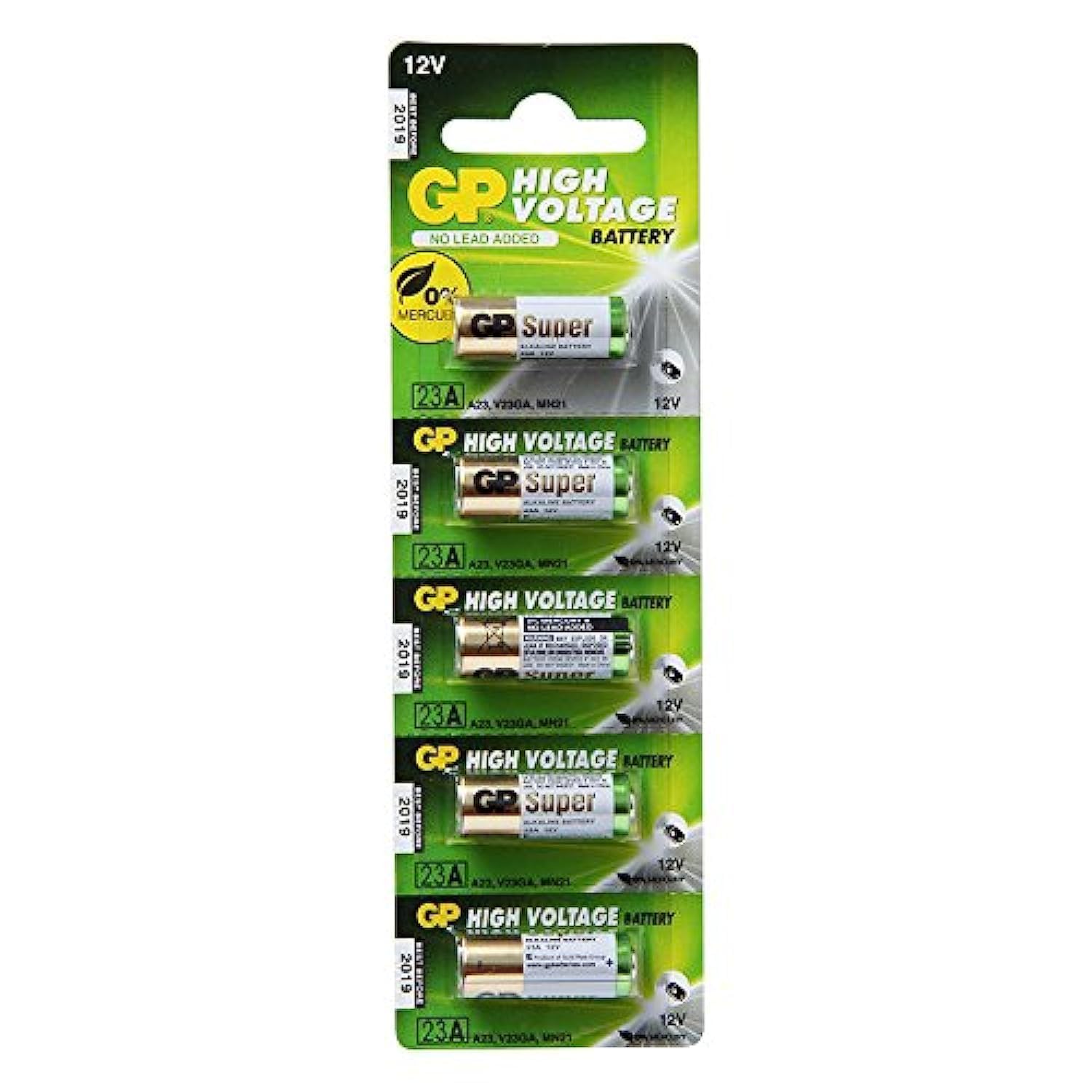 GP Alkaline Batteries 23A SUPER- 2C5/ A23/ V23GA/ MN21 12V 1PACK X 5PCS
