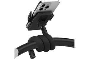 Uogw Stroller Phone Holder for Parent and Baby,Universal 20inch Length Flexible Gooseneck Phone Stand for Stroller,Wheelchair,Treadmill,Spin Bike,Shopping Cart,Kitchen,Compatible with iPhone,Android