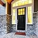 Door Mat Indoor/Outdoor Welcome Mat- Nonslip Rubber with Low Profile, Modern Design for Patio, Garage, Front Entrance by Bedford Home (Red, 17.5 x 29)