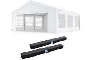 Quictent 20x20 Party Tent Heavy Duty Outdoor Canopy Tent Carport Wedding Event Shelter BBQ Wedding Tents for Parties with Storage Bags(Church)