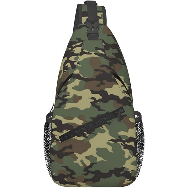 Bxt Borsa A Tracolla Mimetica In Nylon - Triangolo Sling, Zaino Da Petto Unisex Per Escursionismo E Ciclismo
