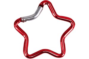 caralin Heavy Duty Locking Hook for Camping Fishing Hiking Traveling Aluminum Alloy Carabiner Clip Star Shape Climbing Buckle Red