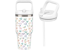 Hydraful 30 oz Tumbler with Handle and Straw,Leak Proof Vacuum Insulated Cup Water Bottle Fit in Cup holder for Home,Outdoors,Insulated Stainless Steel Travel Coffee Mug