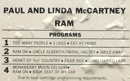 Amazon Com Paul And Linda Mccartney Ram 25421 8 Track Tape