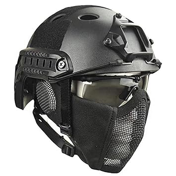 LIKEDA Airsoft Paintball Schutzhelm, Taktische Helme Mit Stahlgitter Maske CS Spiel Set 8 Farbe
