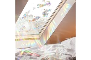 6PCS Iridescent Suncatcher Rainbow Static Cling - Colorful Light-Reflecting Cat Window Decals for Home Glass, Summer Decor & 