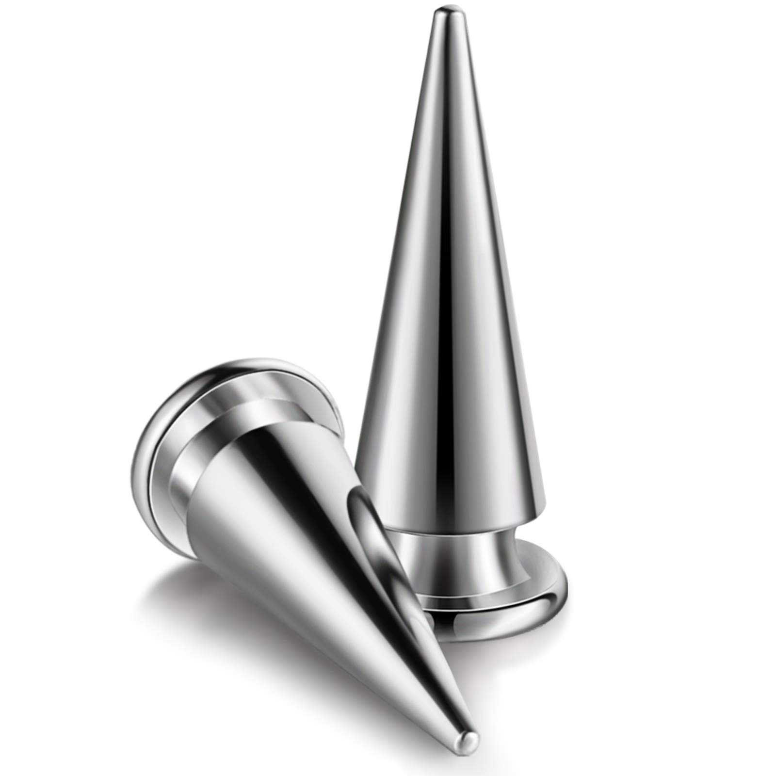 170 Pieces Multiple Sizes Cone Spikes Screwback Studs Rivets Large Medium Small Metal Tree Spikes Studs for Punk Style Clothing Accessories DIY Craft Decoration (Silver)