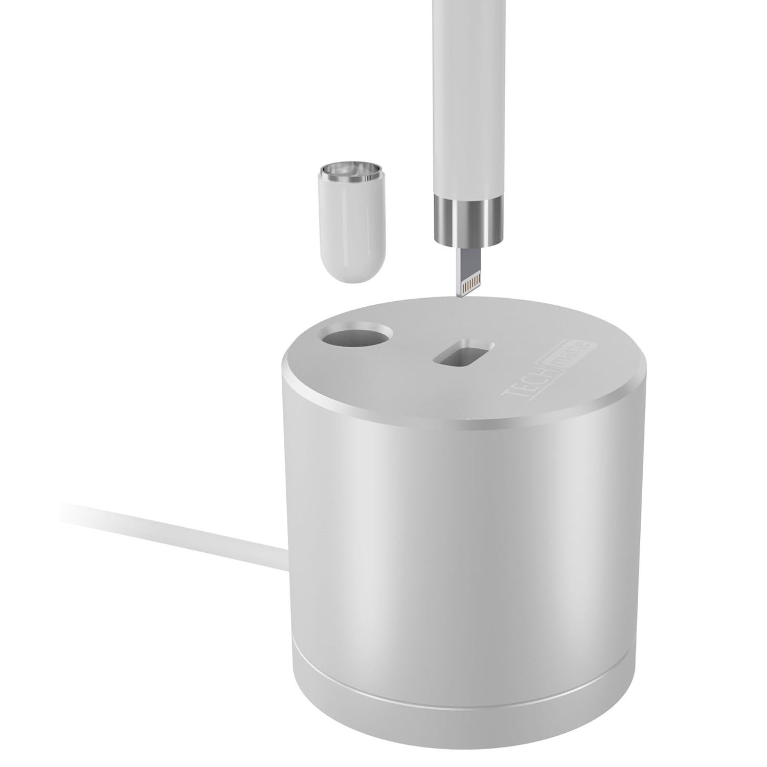 TechMatte Apple Pencil Aluminum Charging Dock/Stand with Builtin Cable