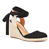 Juliet Holy Womens Lace up Espadrilles Closed Toe Wedges Sandals Strappy Slingback Platform Heels