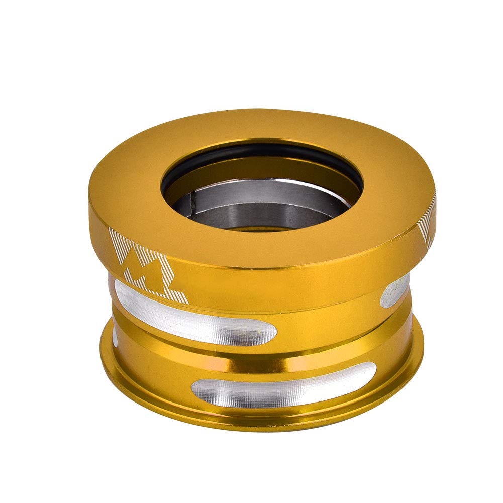 Dilwe Bicycle Headset, 44mm Aluminum Alloy Internal Sealed Head Tube Bearing for Mountain Bike (Golden)