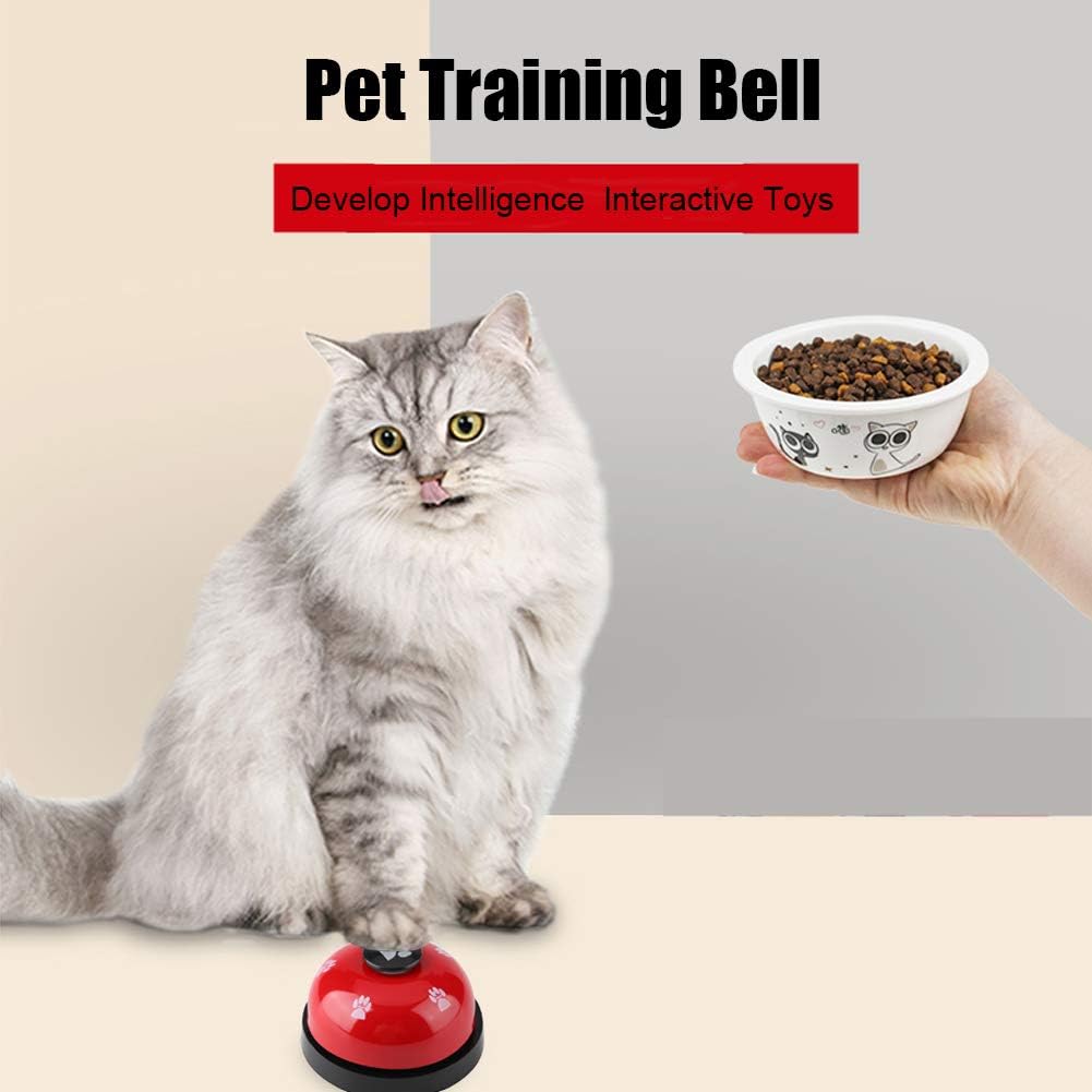 Smandy Dog Door Bell and Press Bell Pet Training Press Bell Iron Sturdy Pet Bell Desk Bell Call Bell for Dog Toilet Training Bell Interaction Bell (Red) - Image 5