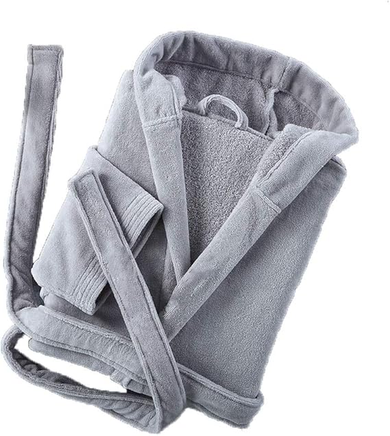 Amazon Co Jp バスローブ 男性と女性のためのバスローブ 豪華な綿のローブ軽量膝丈 白 グレーのローブ ワンサイズ Color Gray Size One Size 服 ファッション小物