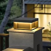 PTOUG Modern Luxury Post Cap Light with Warm LED, 9.8" X 5.6" Stainless Steel External Column Lights, IP65 Waterproof Outdoor Pillar Lights for Garden, Backyard, Courtyard, Patio