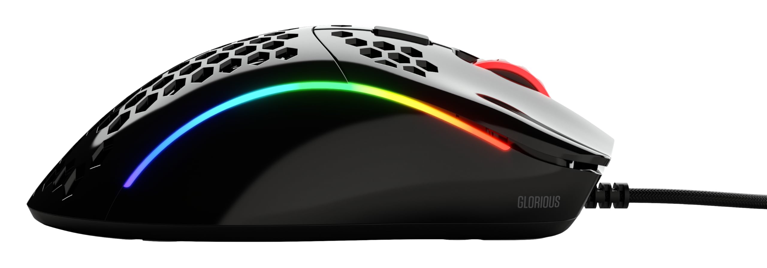 GLORIOUS Gaming Model D- (Small) Bedrade Gaming Muis - 61g Superlicht Honingraat Ontwerp, RGB, Ergonomisch, Pixart 3360 Sensor, Omron Schakelaars, PTFE Voetjes, 6 Knoppen - Glanzend Zwart 5