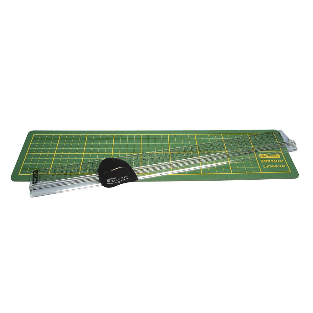 Rayher 8935100 Paper Roller Cutter with 1 Cutting Roll, Ruler 35 cm, Mat 38 x 10 cm, Rotary Cutter