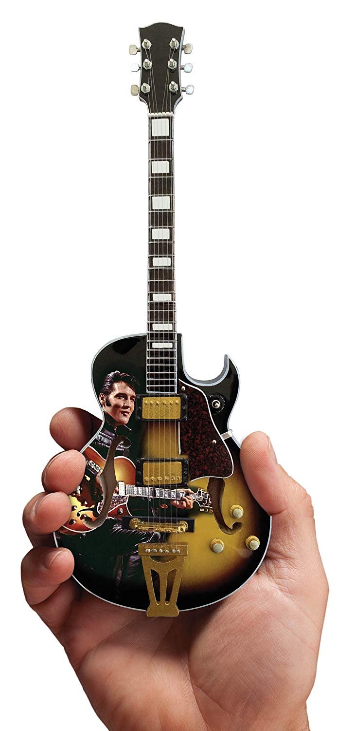 AXE HEAVEN EP-361 Elvis Presley 1968 Comeback Special Hollow Body Mini Guitar Replica Collectible, Gold