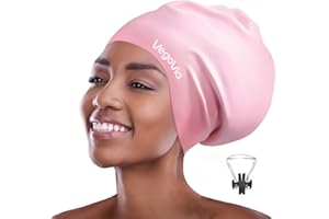 VegoVia Large Swim Cap for Braids and Dreadlocks, Waterproof Silicone Swimming Cap for Women Men Adult Long Hair to Keep Hair Dry