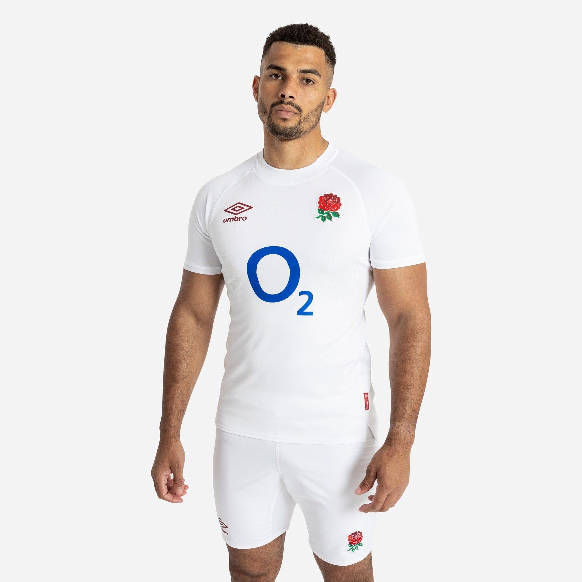 Umbro Mens England Rugby Home Shirt 2024 Six Nations Adults White XL