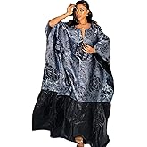 African Women Black Brocade Dress Weeding Dashiki with Basin Rich Embroidery Boubou for Lady Party Gown Long Robe