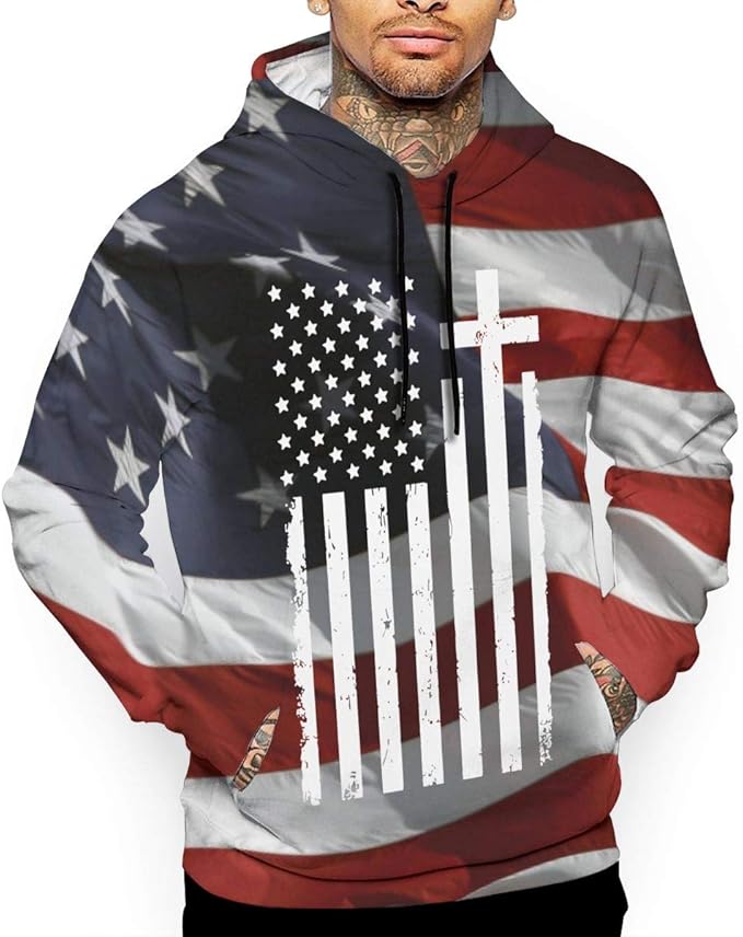 Amazon.com: Iuznasdqoiu Christian Distressed White USA Flag Men's