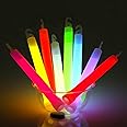 Weddecor Pack of 6 Neon Colors Glow in The Dark Glow Stick Tubes Fluorescent Light Sticks Bright Glowing Rods for Graduation Party, Camping, New Year’s Eve, 6 inches, 6pcs