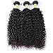 Golden Rule Brazilian Kinky Curly Hair Weave 100% Human Hair Extensions Natural Color Mixed Length (18 20 22)