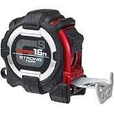 TAJIMA Tape Measure - 16ft x 1in GS-Lock Measuring Tape with Horned Magnetic Hook &amp; Compatible Clip - GS-MC16BW