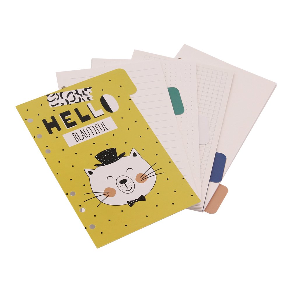 LABON'S A7 Refillable Paper for Ring Binder Filofax 6 Hole 100 Sheets