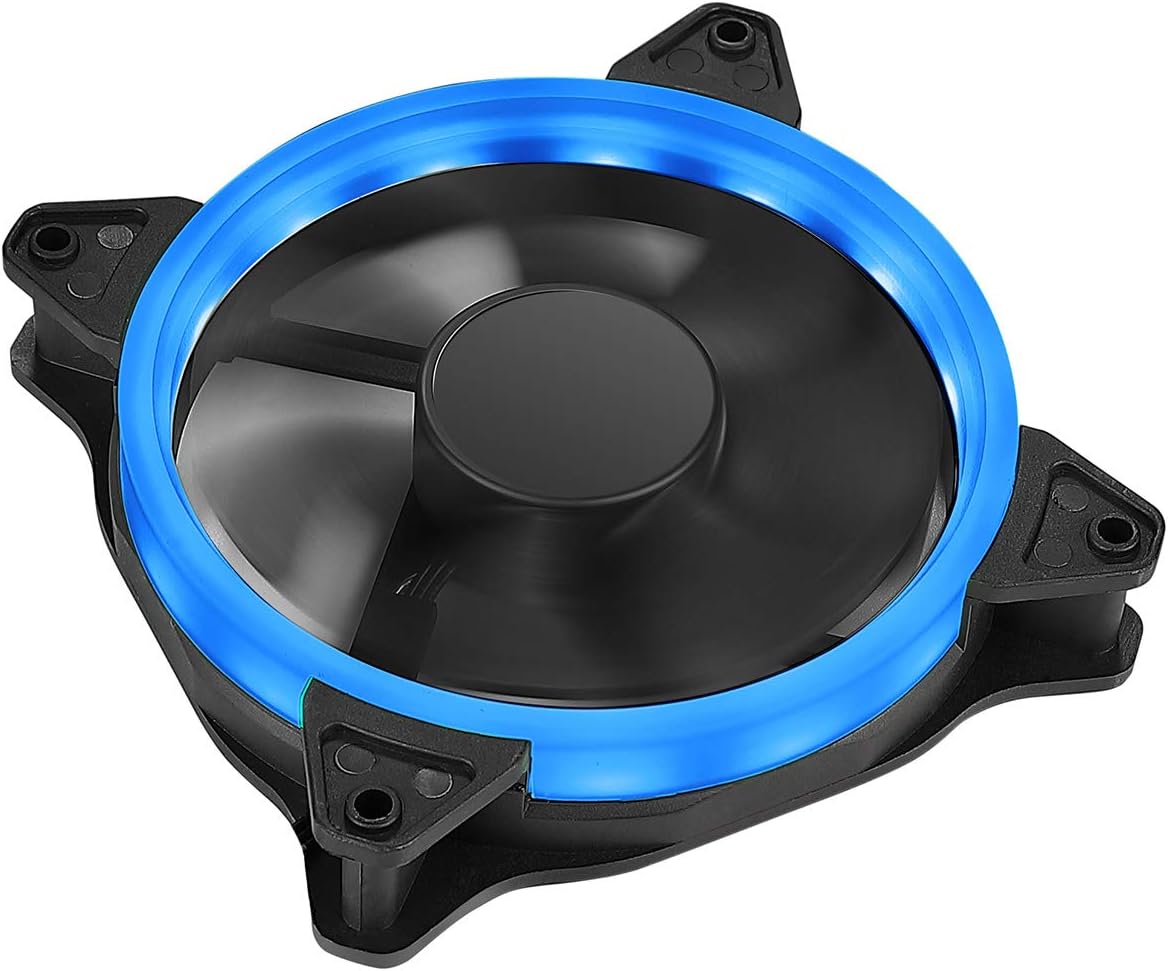 JUSTOP 120MM Blue LED PC Case Cooling Fan 12CM With 22x Blue LED Ring With 3-Pin Motherboard / 4-Pin Molex Connectors / 4x Screws Included - Image 3