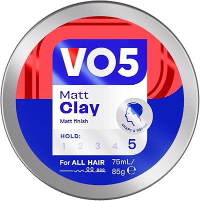 VO5 Matt Hair Clay 75ml - Matte Finish, Strong Hold, Easy Washout