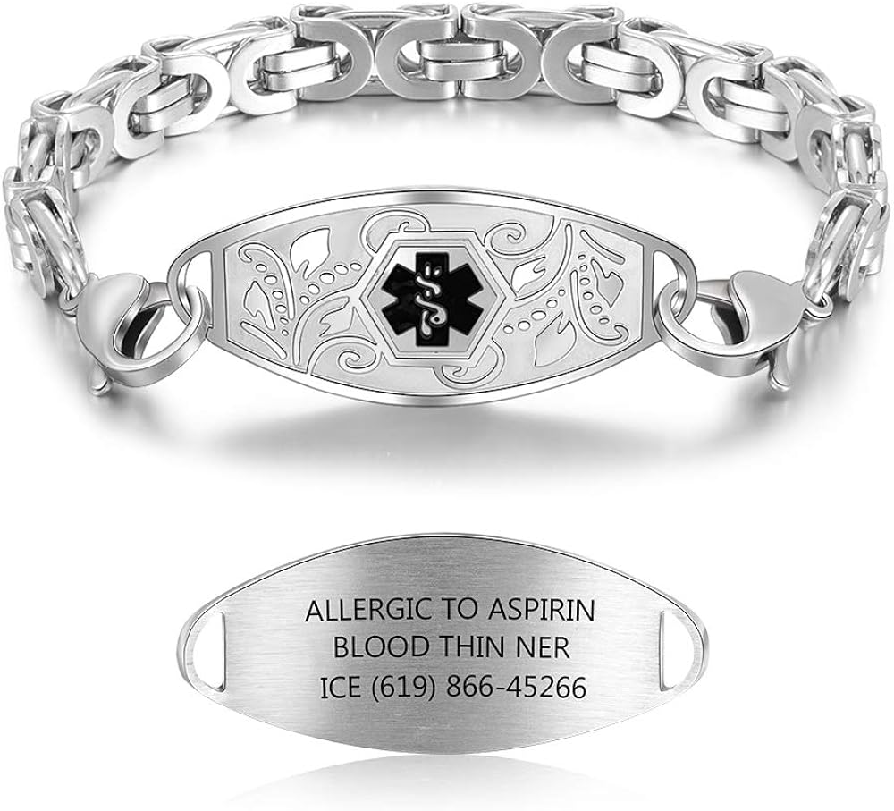 Personalized Medical Bracelet Sport Emergency ID Alert Bracelet for Men Women Kids Free Personalized Medical Bracelet Sport Emergency ID Alert Bracelet for Men Women Kids Free