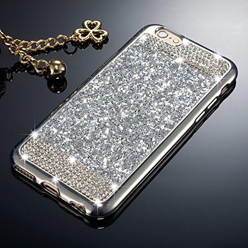 MACBOU iPhone 6S Case,iPhone 6 Case Glitter Bling Crystal Rhinestone Diamond Soft Rubber Case Cover Skin For iPhone 6S &amp; iPhone 6 (Silver)