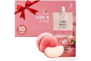 K FOOD KOREAN FOOD Korean Food Low Calories Squeeze Konjac Jelly, Peach Flavor, Fish Collagen, Vitamin, Zero Sugar, Chewier Texture, Health&Beauty (Net WT 5.07 oz, Pack of 10) 곤약젤리