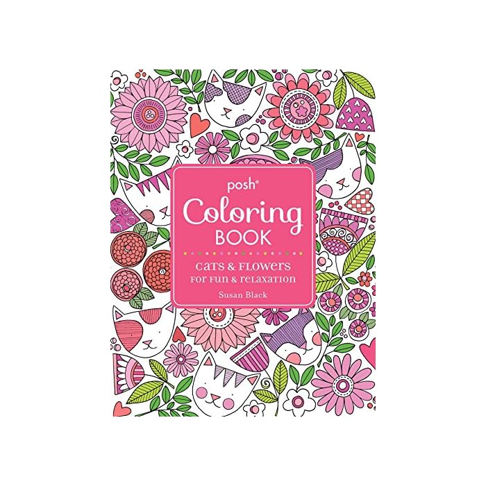 Buy Posh Adult Coloring Book Cats and Flowers for Fun & Relaxation