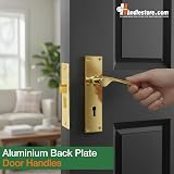 HANDLESTORE Victorian Scroll Lever Door Handles on Backplate Polished Brass Pair view 3