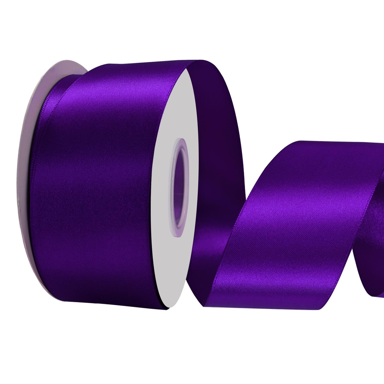 LoomJoyz Double Sided 50mm Purple Satin Ribbon 45 Meters Satin Ribbon Ideal for Gift Wrapping Flower Bouquet Crafts Weddings Floral Arrangements & Bows